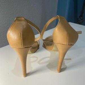 4-inch tan open toe heel